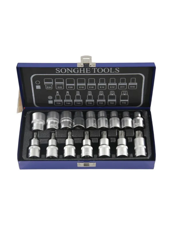 JUEGO DE LLAVES DE VASO TORX SONGHE TOOLS S042 (MACHO/HEMBRA)