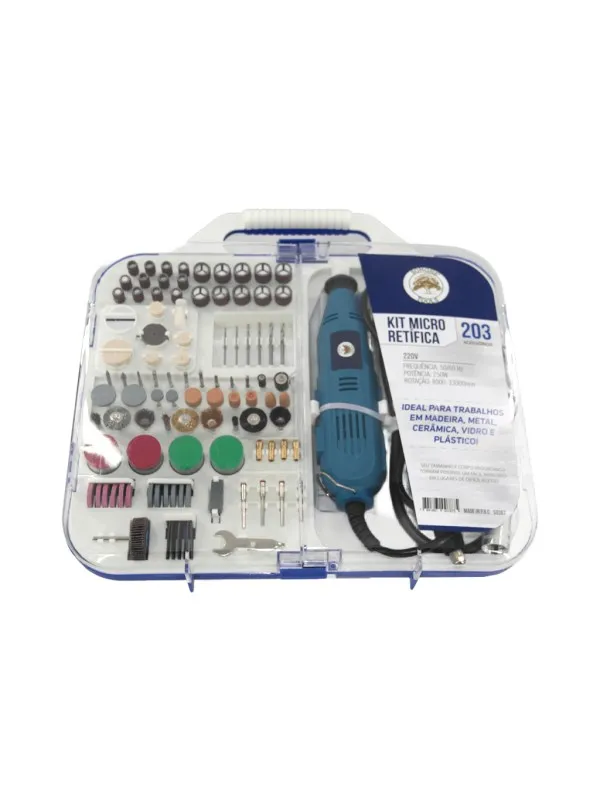 KIT MICRO RETÍFICA SONGHE TOOLS S0367 - 203 PIEZAS - 220V