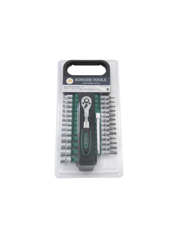 JUEGO DE SOQUETES ESTRIADO CON LLAVE CATRACA SH0236